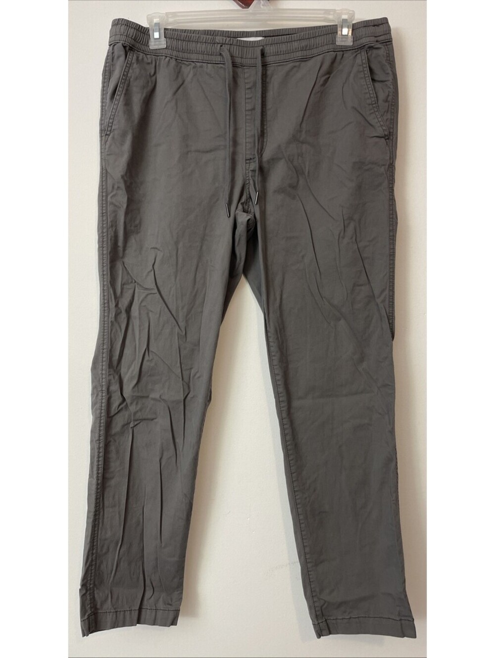 Sonoma Mens Large Light Gray Elastic-Waist Chino Style Drawstring Pants! A1727